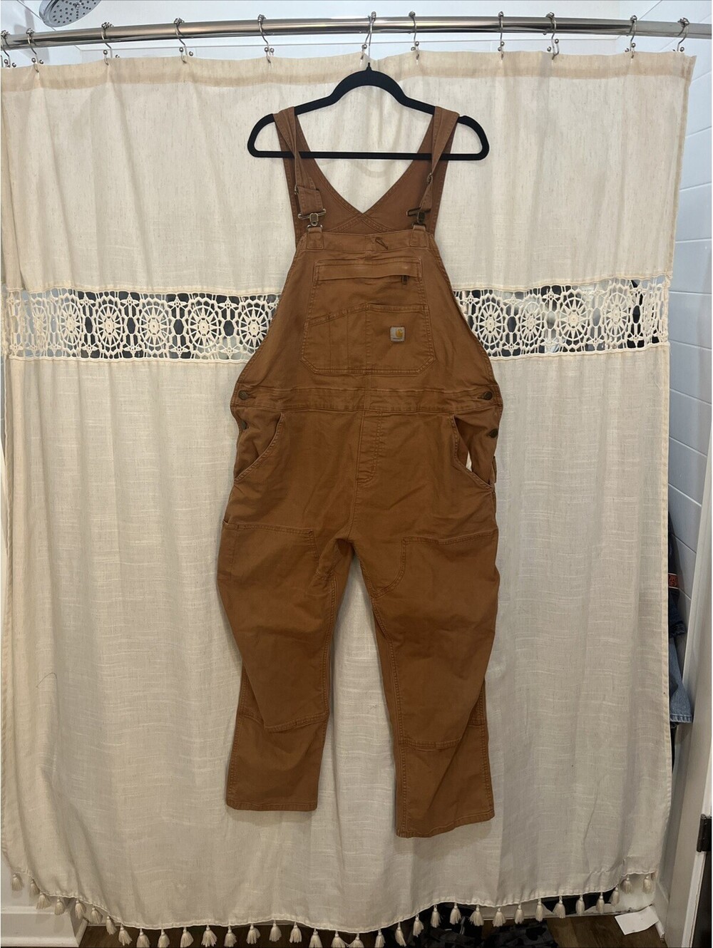 Carhartt OR6001 Women’s SZ XL Short Ashland Brown Bib Overall Rugged Flex (D)